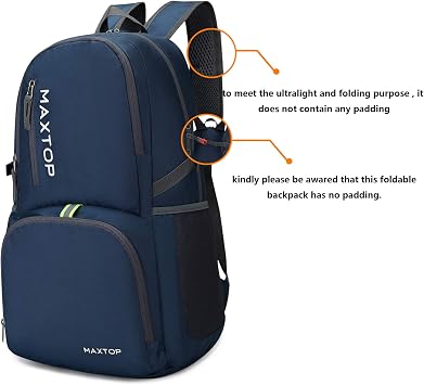 MAXTOP 30L Backpack Ultra Lightweight Packable Foldable Rucksack Water Resistent For Men Women Outdoor Camping Hiking Travel Daypack Handy Durable Gifts For Men Women