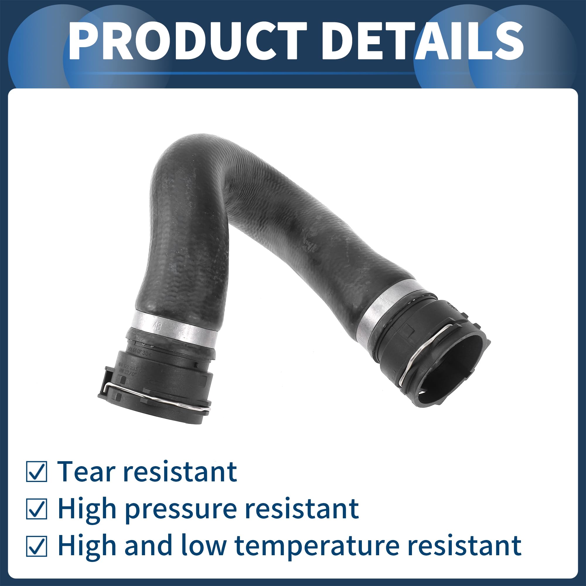 New Upper Radiator To Water Pipe 3-Way Hose For Audi A4 Quattro – 8E0121101