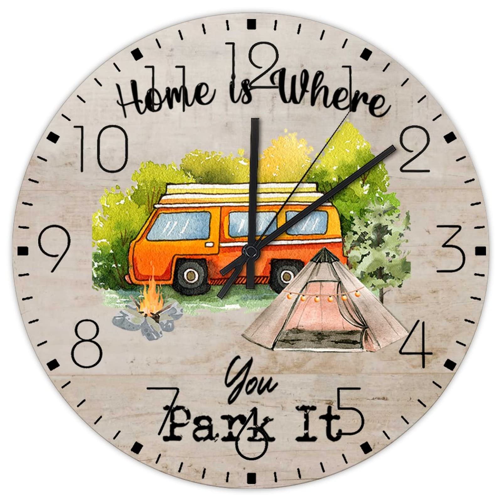 Horloge murale aventurier nature pour décoration vanlife et chalet de montagne