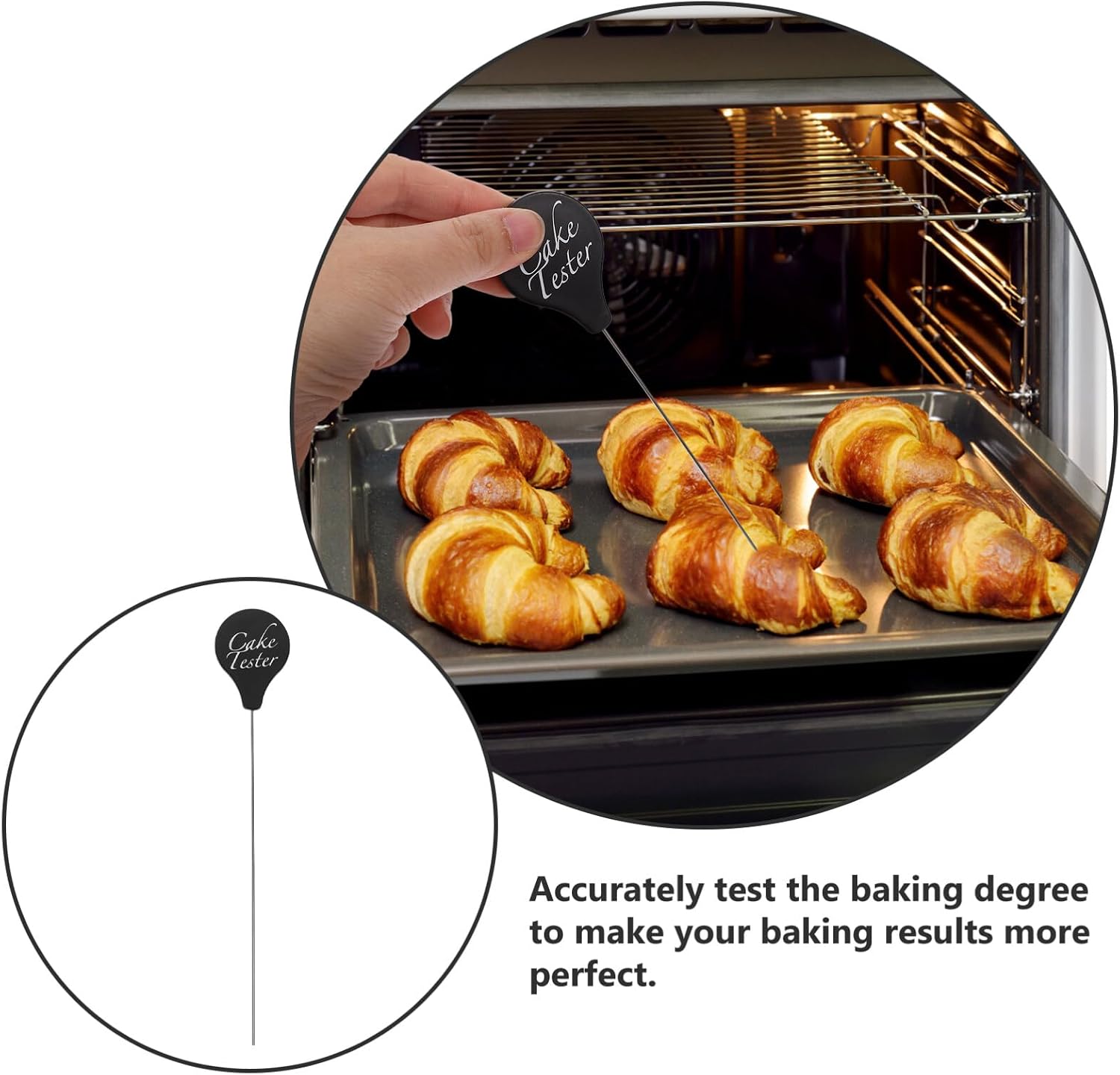 Luxshiny Cake Testing Stick Stainless Steel Baking Tester for Cake and Bread and Practical Kitchen Tool for Baking Doneness Non-damaging Design