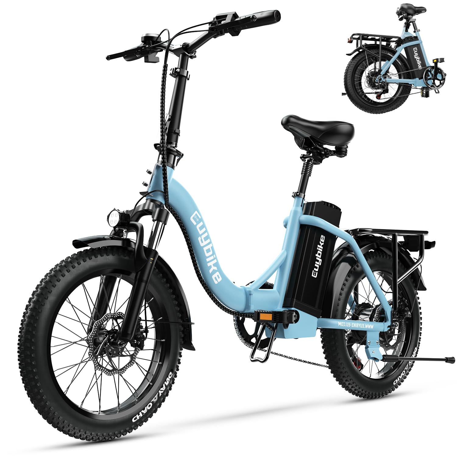Fat Tire Electric Bike Portable 1000W Folding Electric Bike, 48V