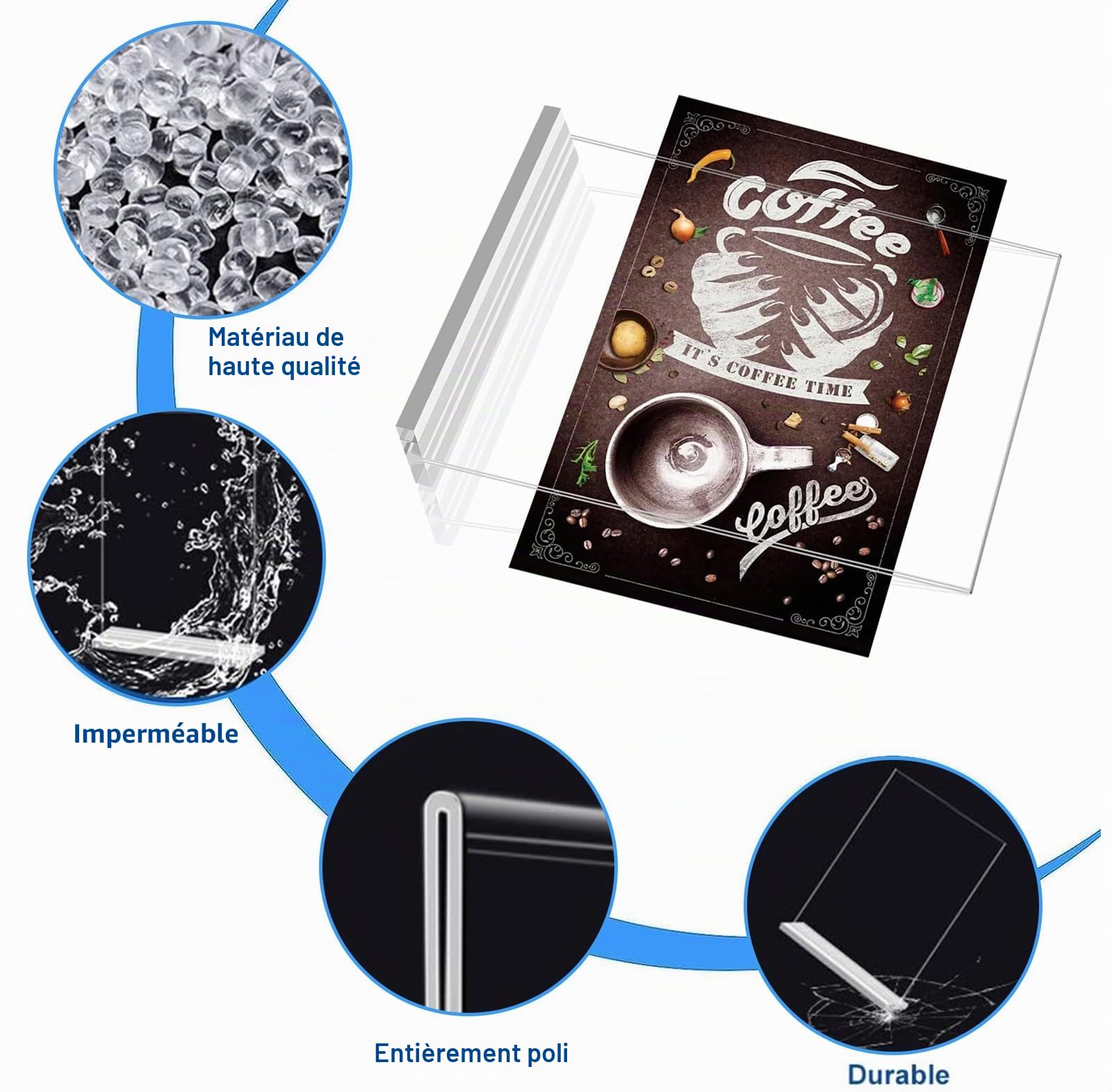 Lot de 12 Supports de A4 en Acrylique, Présentoir en Acrylique Transparent, En Forme de T - Présentoir de Menu de Table pour Restaurants, Bureaux, Magasins, Spectacles (Lot de 12 A4)