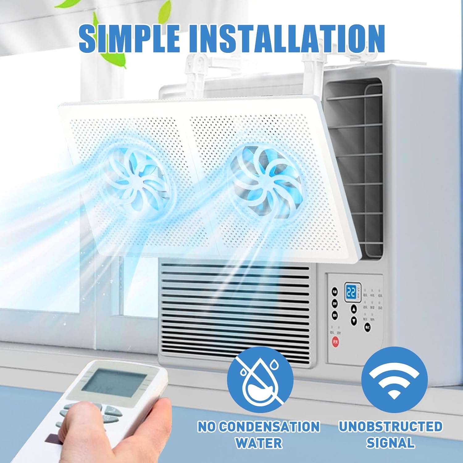 Window Air Conditioners Deflector Adjustable AC Air Deflector, AC Vent Deflector,Adjustable 180 degrees Fits Most Window AC Air Conditioners (AC Vent Deflector)