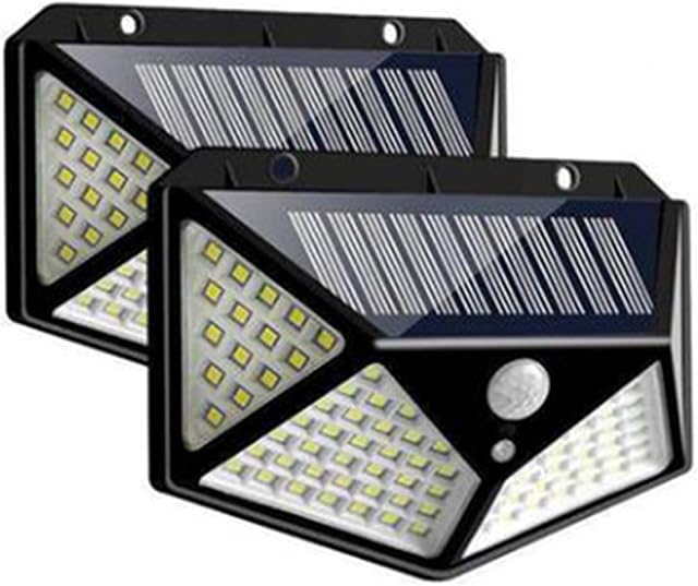 MY GIFT TREE 4 Sided 270 Degree Solar System LED Light with Motion Sensor - Heat, Frost and Water Proof Rechargeable Lamp for Outdoor Gate, Corridors, Roof, Garden