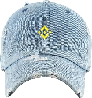 Binance Vintage Baseball Cap Embroidered Cotton Adjustable Distressed Dad Hat
