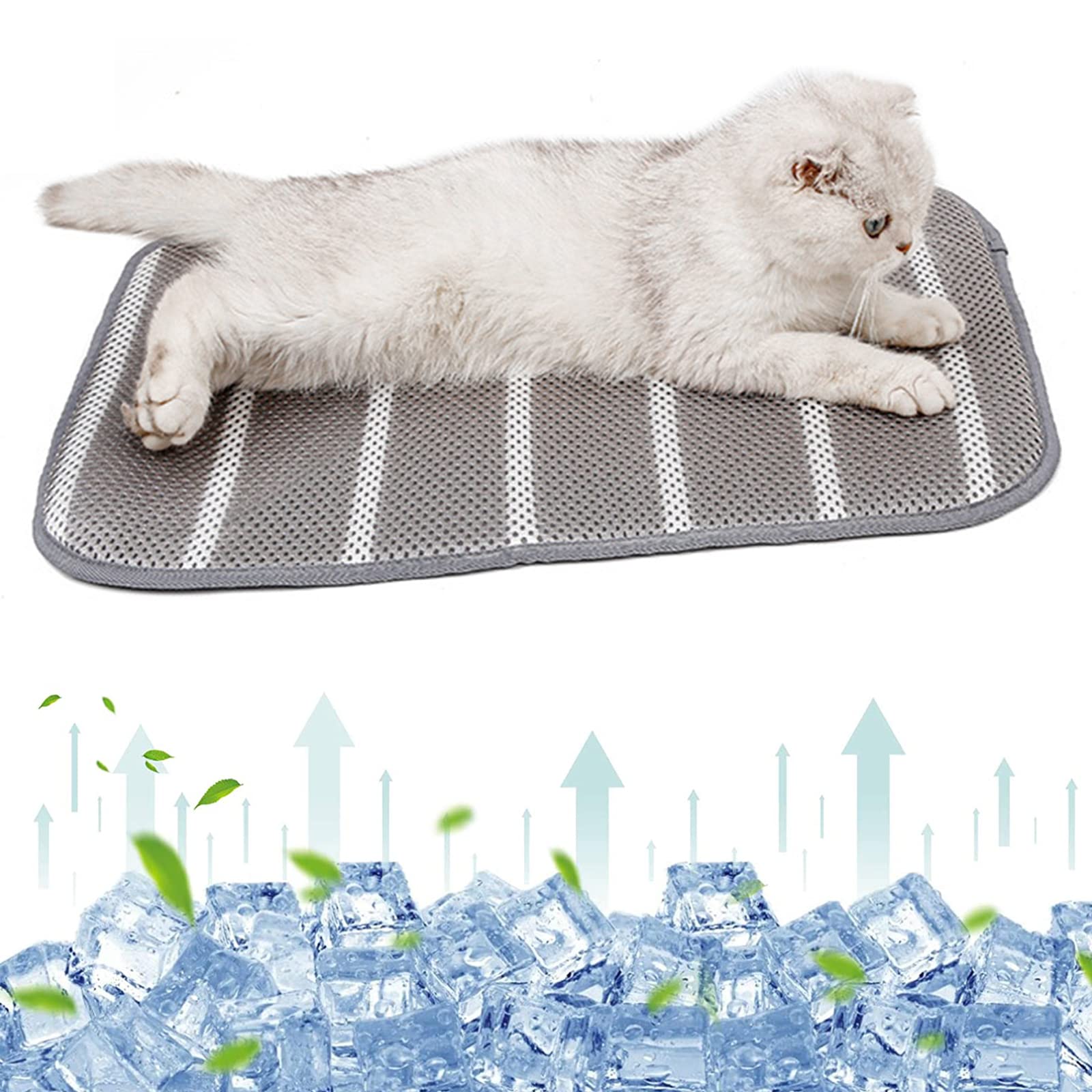 Mata do legowiska dla psów i kotów Summer Pet Ice Mat, siatka 3D(Grey,20”x16”)