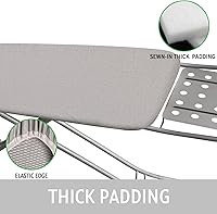 Vista 4 de Funda y almohadilla para tabla de planchar de 15 x 54 pulgadas, funda estándar para tabla de planchar con borde elástico y cierres de velcro, fundas