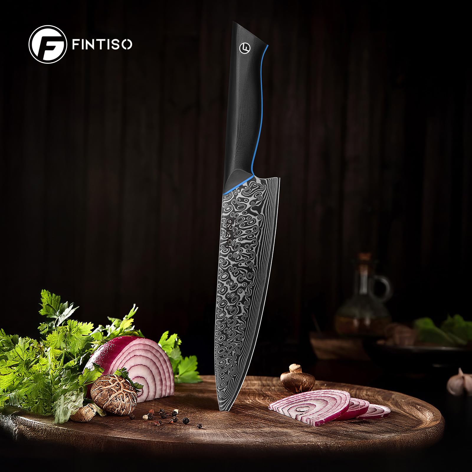 Chef Knife 8 Inch, 67-Layer Damascus Steel Kitchen Knife, G10 Handle — Amazon image 7