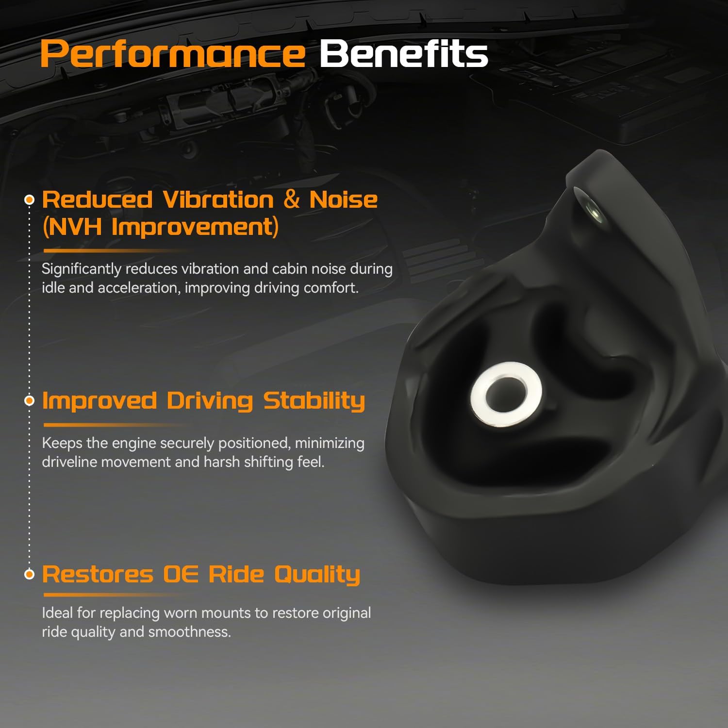 Engine Motor Mount Auto Transmission Mount Set Compatible for Honda CR-V 2002 2003 2004 2005 2006 2.4L A4504 A4506 A6596 A6597