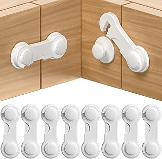Septeamay Cupboard Locks for Children 8 Pack, Child Locks fo