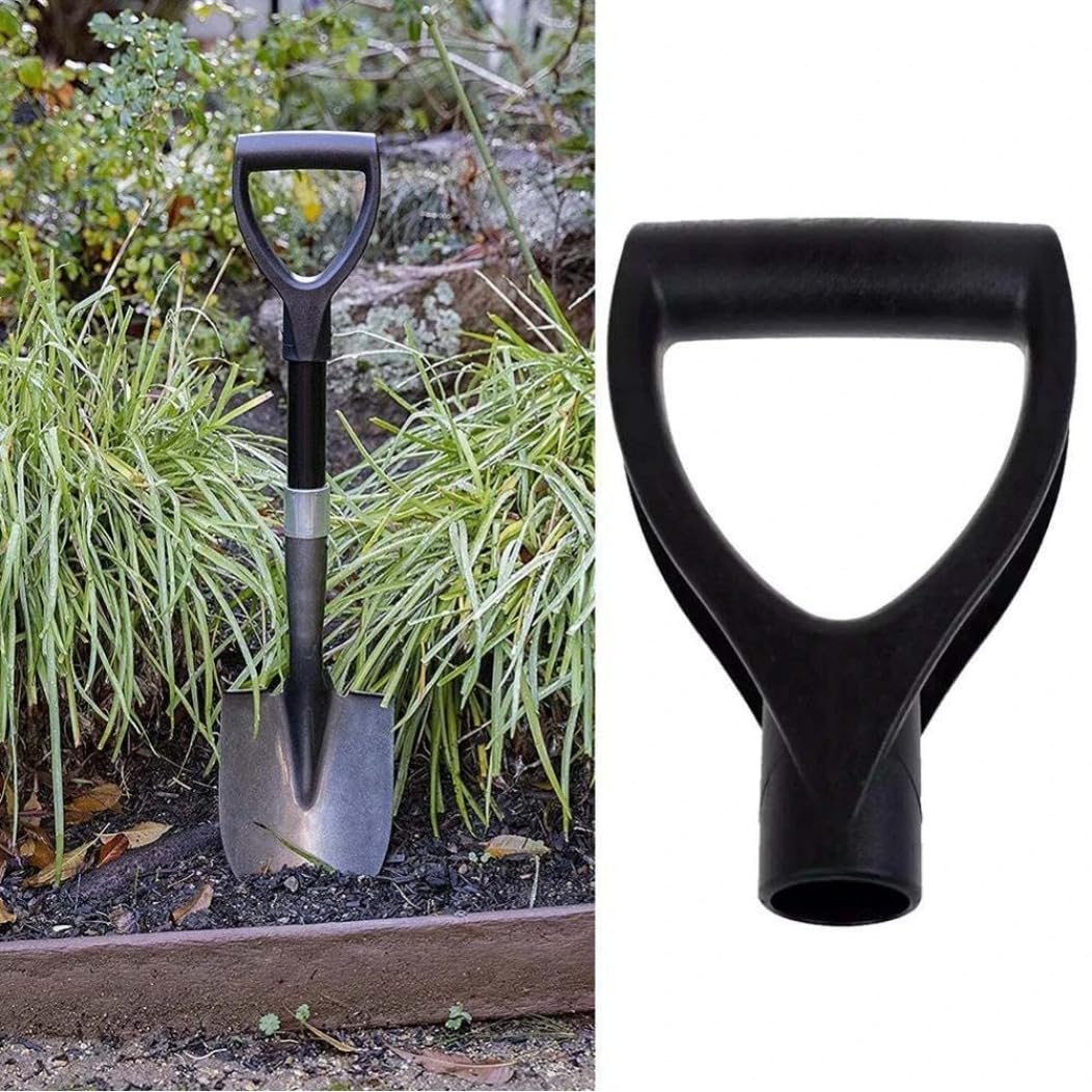 Manico a vanga Forca da giardino Manico a pala Impugnatura in plastica forma di D per strumenti di scavo e rastrello Sostituzione forcella nera