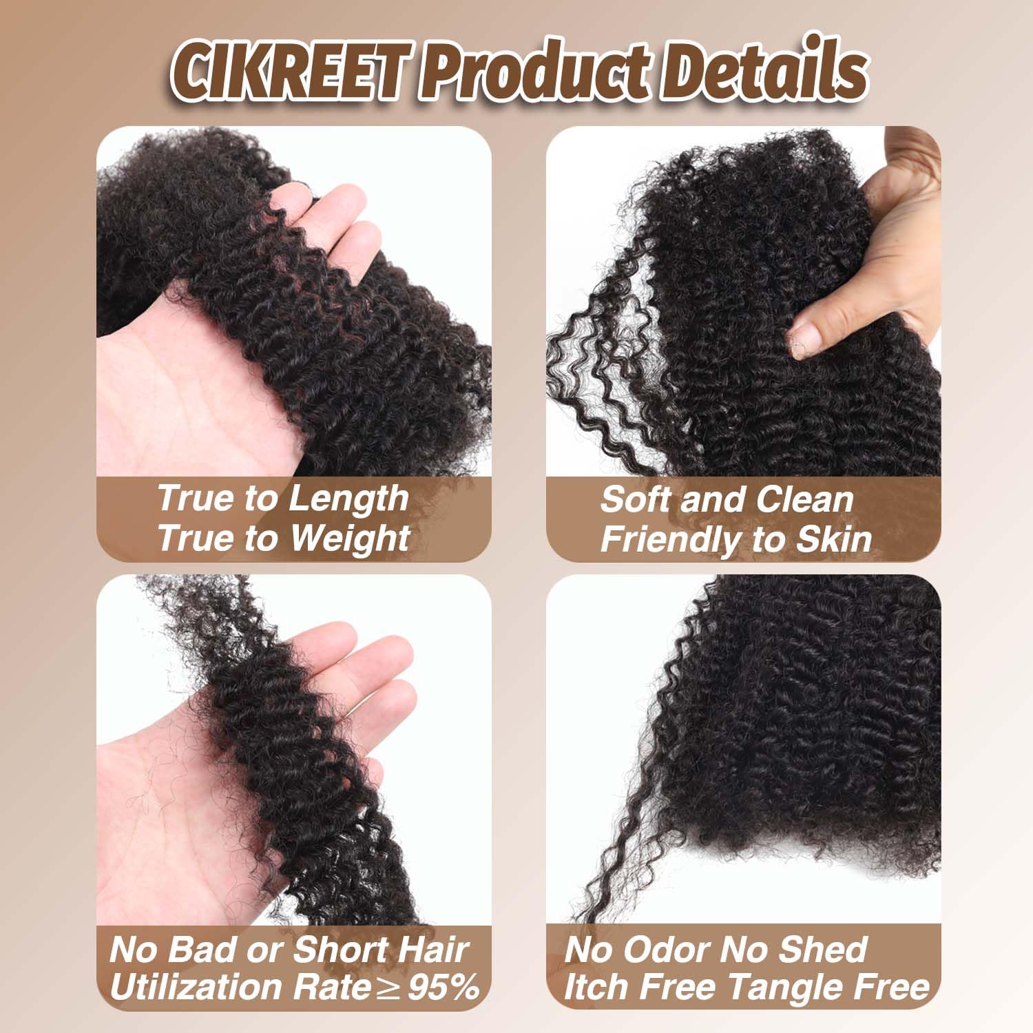 Afro Kinkys Bulk Human Hair for Twist Braiding Braids Micro Locs Mini Dreadlock Extensions Afro Kinky-Curly Human Braiding Hair Bulk Bundles for Men Women Kids 10 Inch 50g 27 Honey Blonde Soft Fluffy