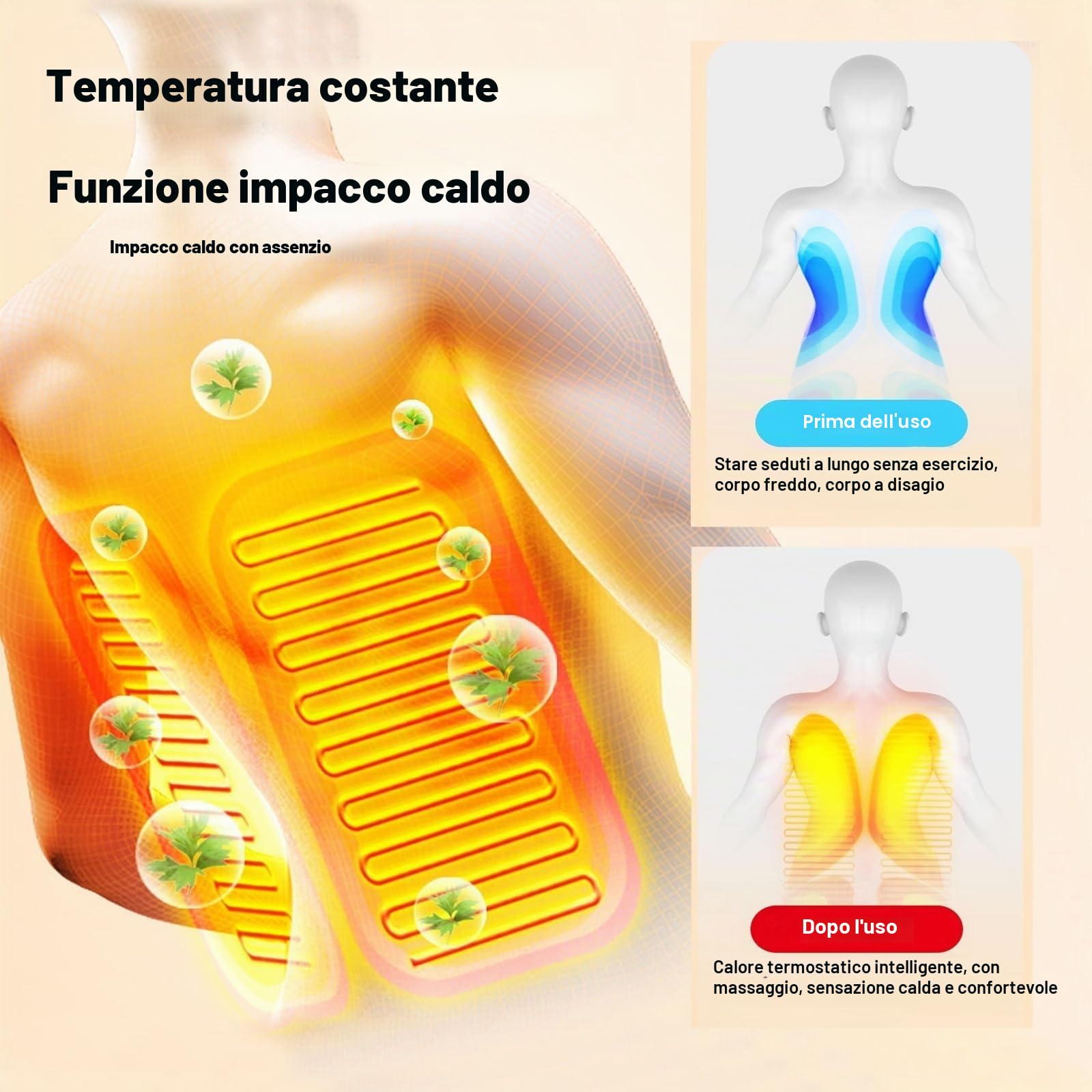 Poltrona massaggiante per tutto il corpo 2025 con Shiatsu e terapia del calore, progettata specificamente per alleviare lo stress durante il lavoro da casa.