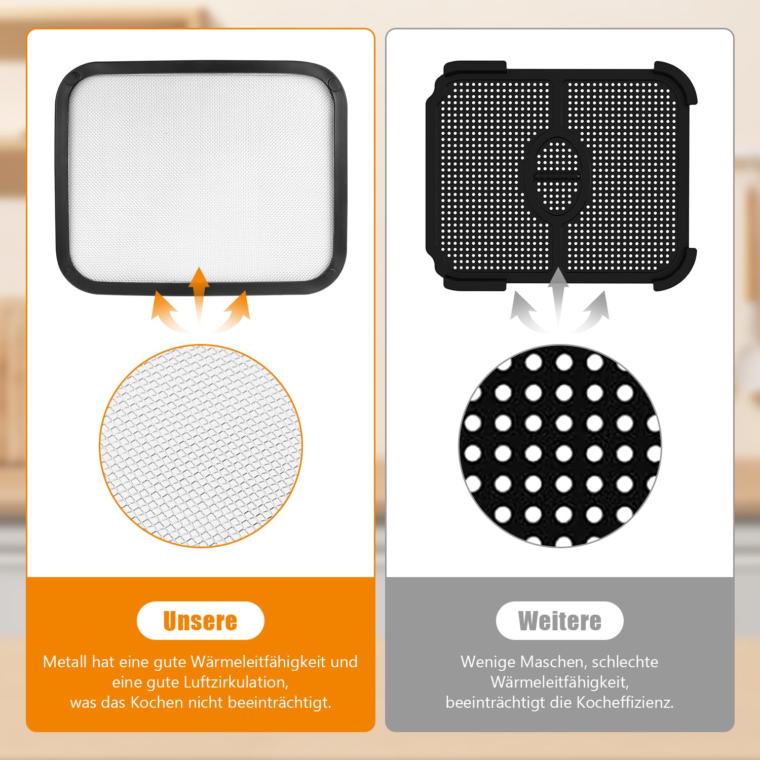 2 protectores magnéticos contra salpicaduras para Cosori Airfryer 8,5 L Dual Blaze Twinfry, 10 L, magnéticos, acero inoxidable, freidora de aire caliente para Cosori Caf-R901-Aeu 8,5 L, malla