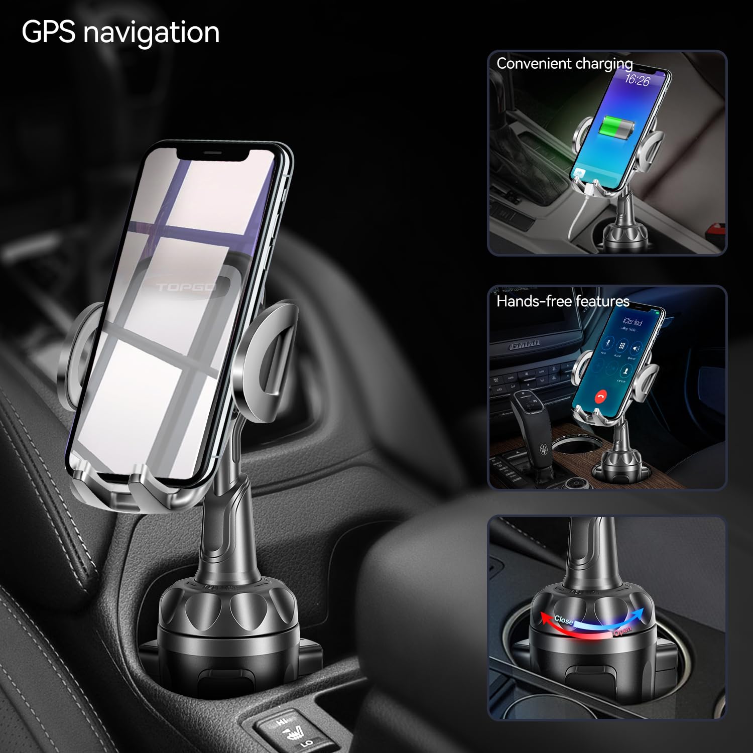 Auto Supporto Auto Per Tablet E Telefono Da Portabicchieri - Regolabile 4.7~10", Con Alimentazione USB Supporto Ipad - Foto 8