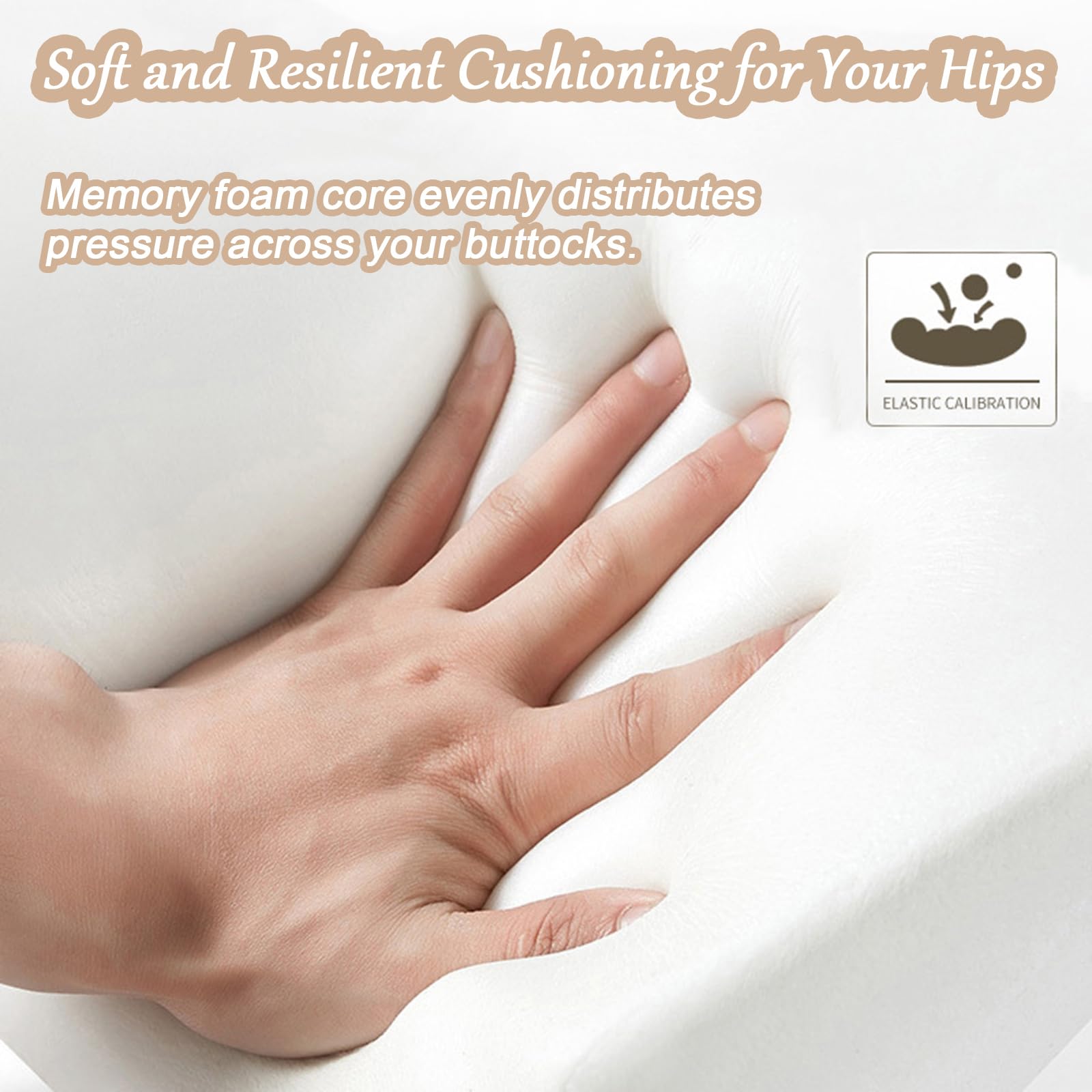 2 in 1 Cuscino Sedile Auto Guidatore o Cuscino Lombare - Cuscino Rialzo Sedile Auto di Memory Foam da 8 cm - Cuscino Seggiolino Auto Comfort Cuscino per Auto Seduta Guidatore, Beige