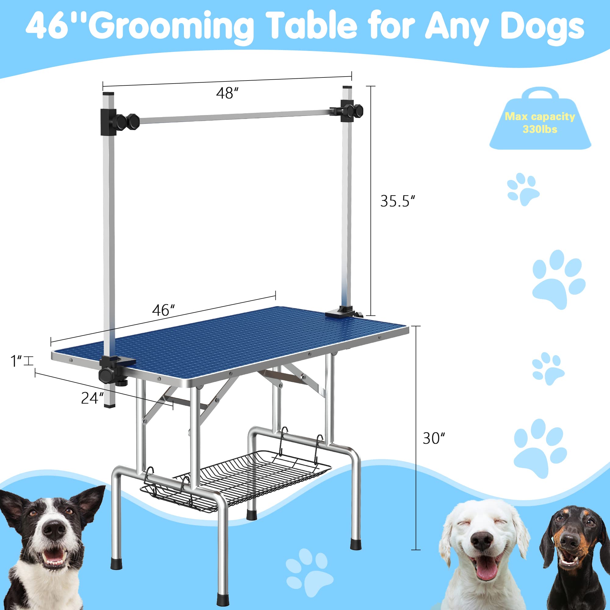 Amazon.com: Lyromix 46''Large Dog Grooming Table, Adjustable
