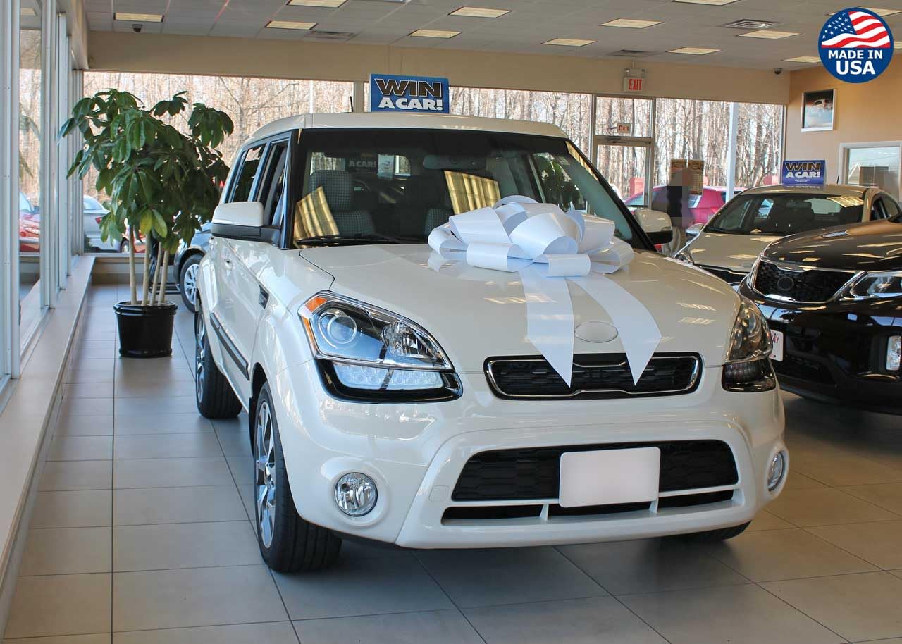 30" Giant Car Bow with Supreme Hold Suction Cup (White)