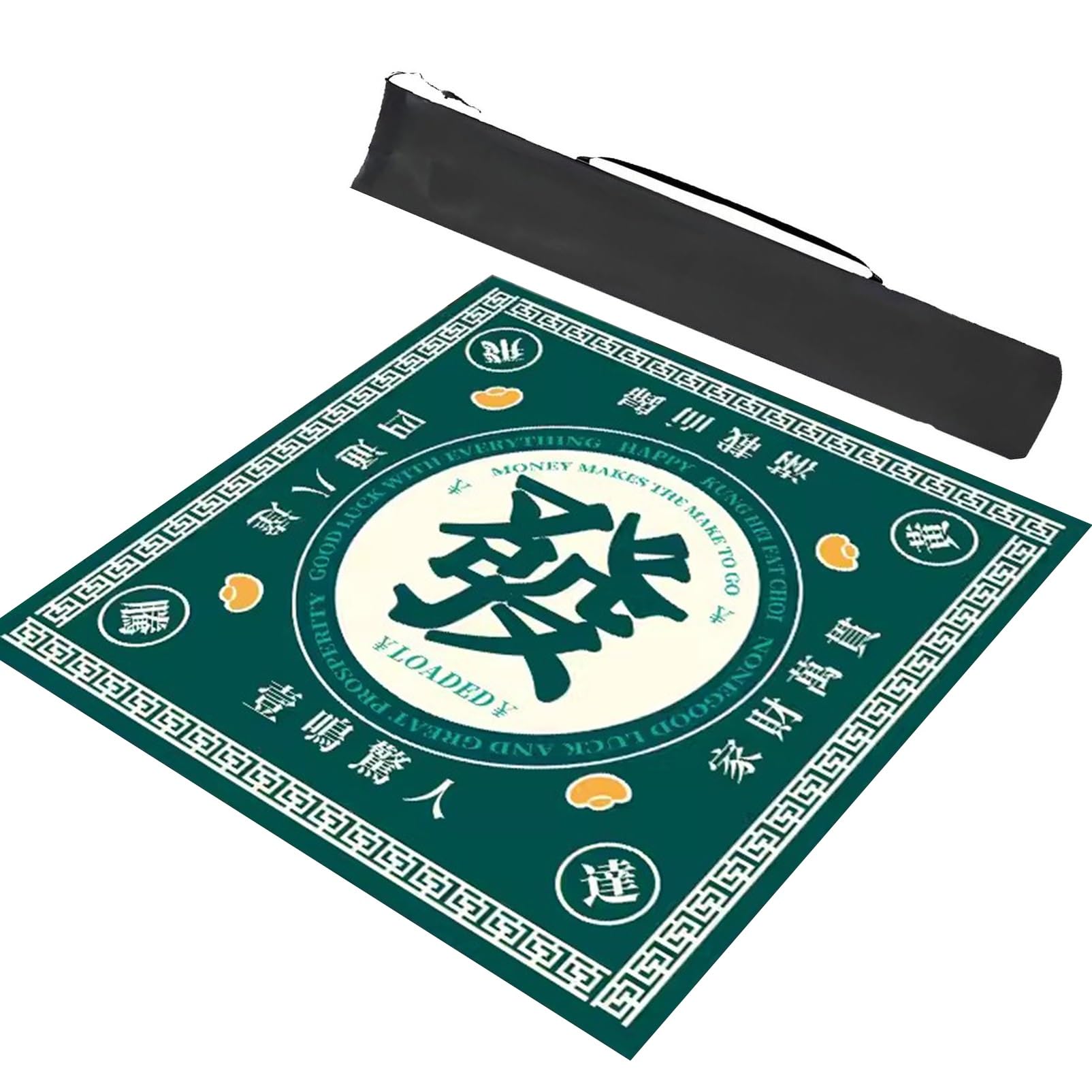Obrus ​​na stół do gry w Mahjong, mata do gry w Mahjong, obrus na stół do gry w Mahjong, zestaw do gry w madżonga, 1 szt. Mata na stół do gry w Mahjong z czarną torbą do przenoszenia, nakrycie na stół