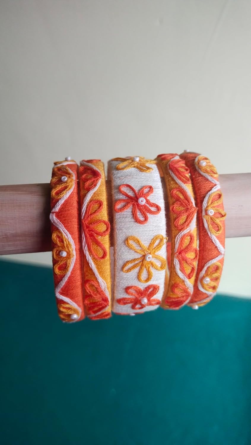 Kalpaka Haldi Handmade Bangles for Women and Girls set of 5 2 71gPhFZd eL. SL1500