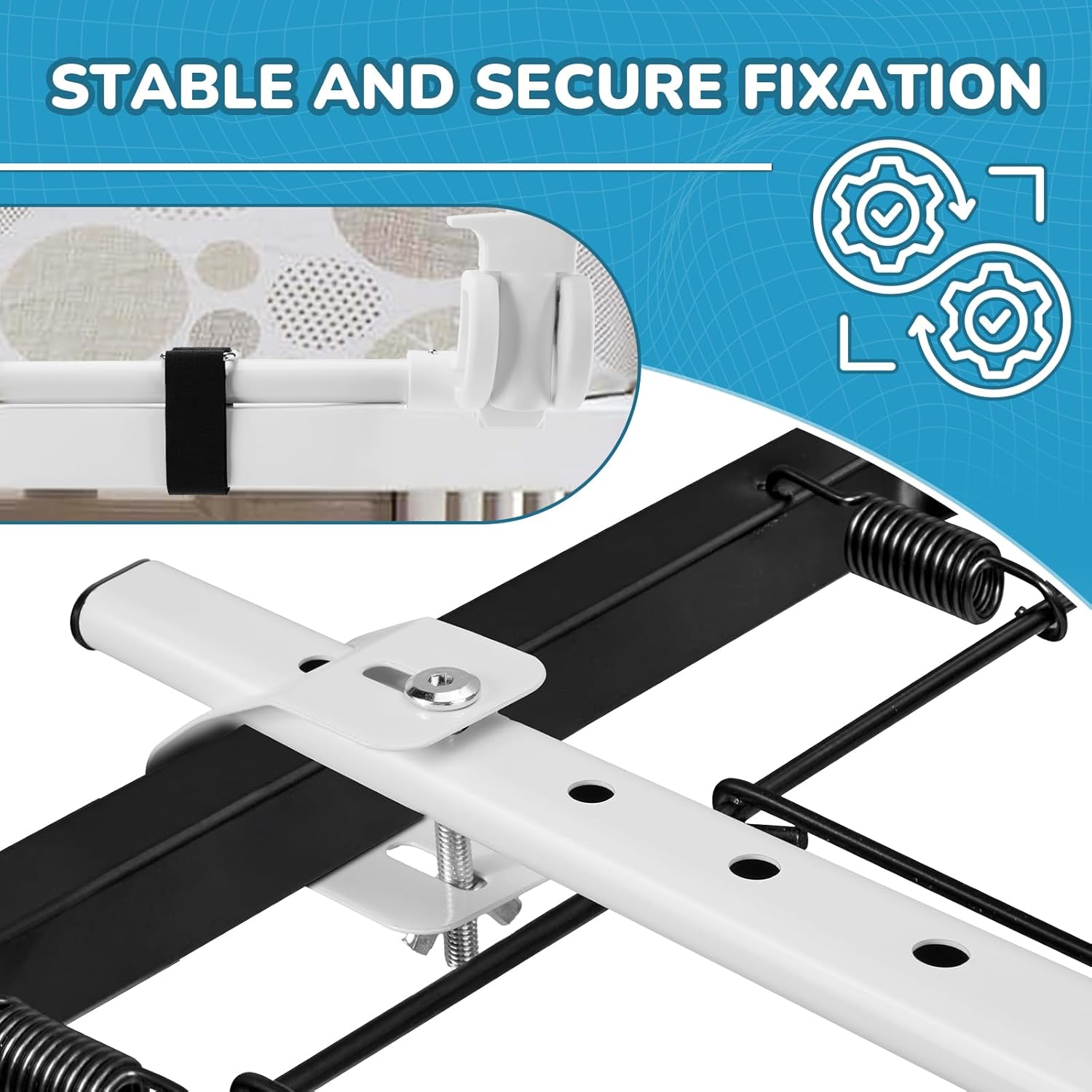Universal Swing Down Crib Rail Guard, Convertible Crib Bed Rail for Toddlers, with Reinforced Wing Nut Safety System, Compatible with All Major Brand of Crib, White