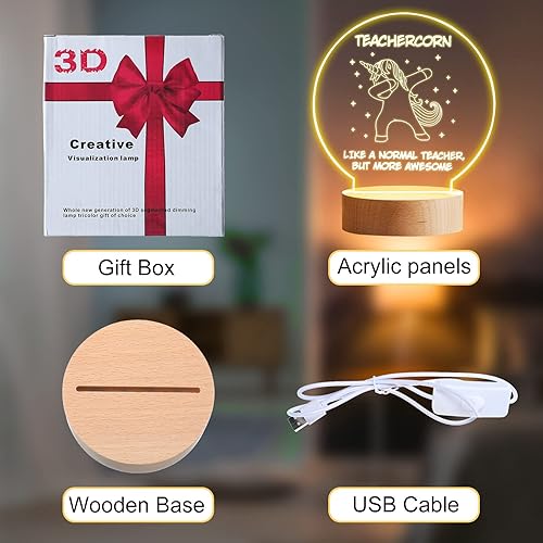 Miniatura 4 de Regalos de agradecimiento para profesores, enfermeras, regalos de unicornio para profesores, de estudiantes, enfermeras, unicornio, luz nocturna