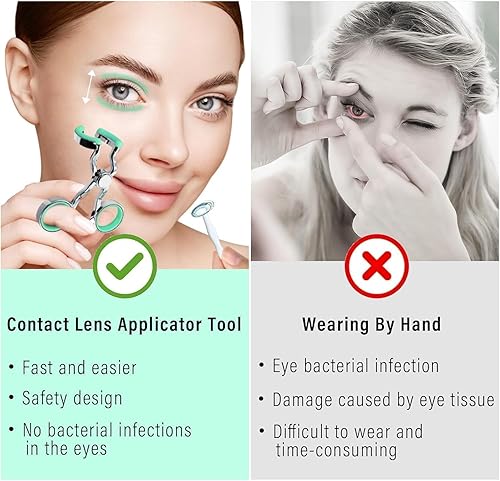Miniatura 5 de Herramienta aplicadora de lentes de contacto, lentes de contacto de color ayuda para facilitar la aplicación y extracción de lentes de contacto,