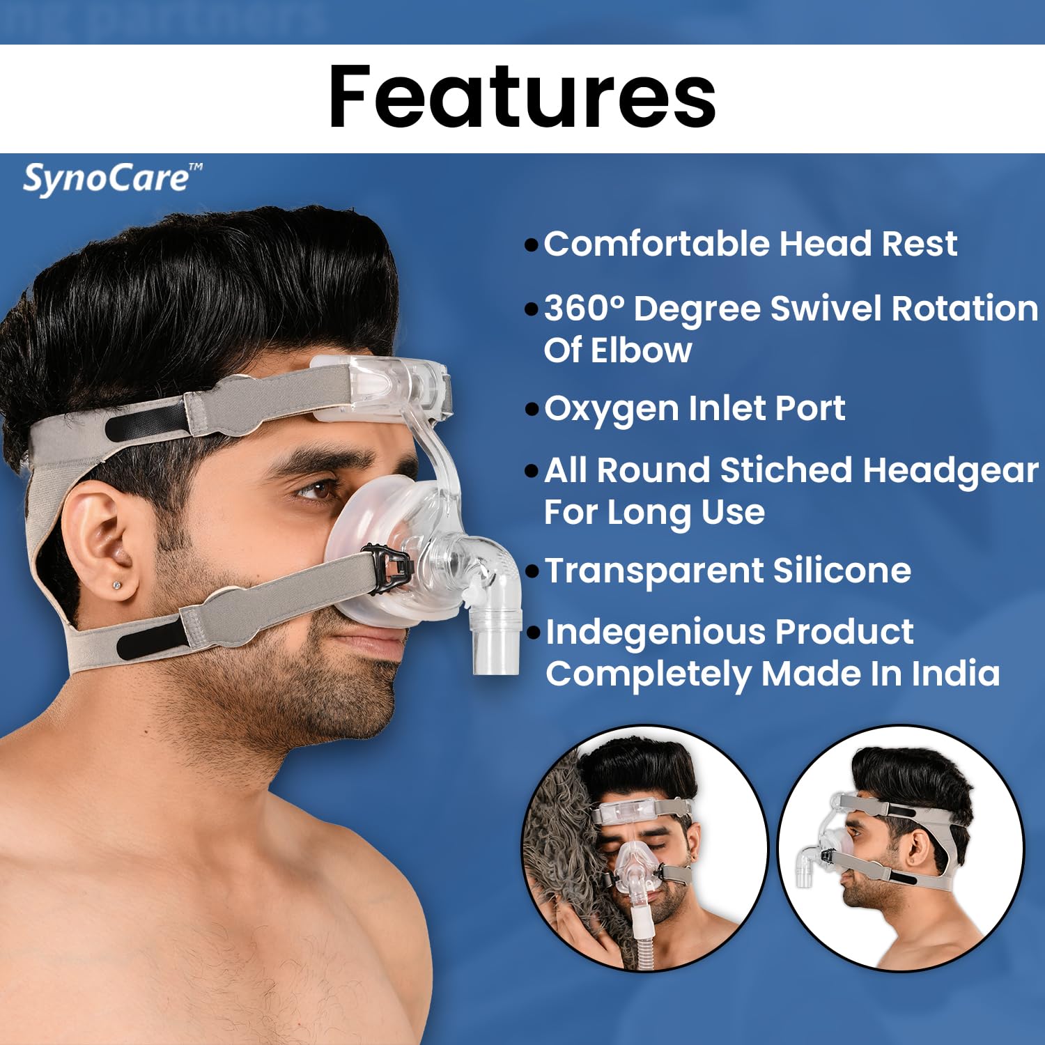 Sinocier combo pack nasal CPAP Mask Sleep with tube pipes for apnea, transparent medium size, compatible with all CPAP machines, comfortable nose-coverage, adjustable head lease, lightweight Sinocier combo pack nasal CPAP Mask Sleep with tube pipes for apnea, transparent medium size, compatible with all CPAP machines, comfortable nose-coverage, adjustable head lease, lightweight