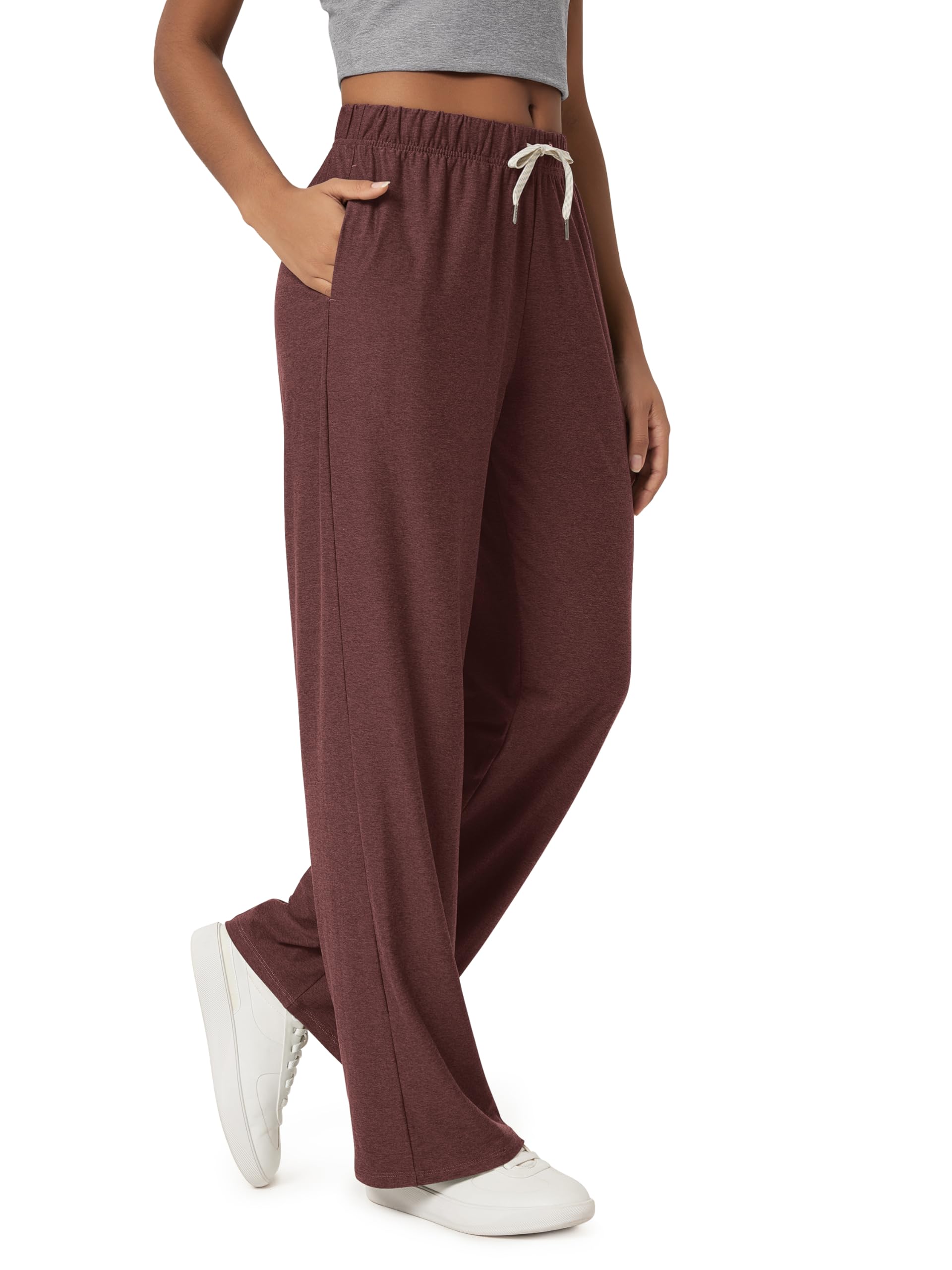 ODODOS Women's Straight Leg Pants Ultra Soft odSTRATUM Tech Relaxed Casual Pajama Lounge Pants