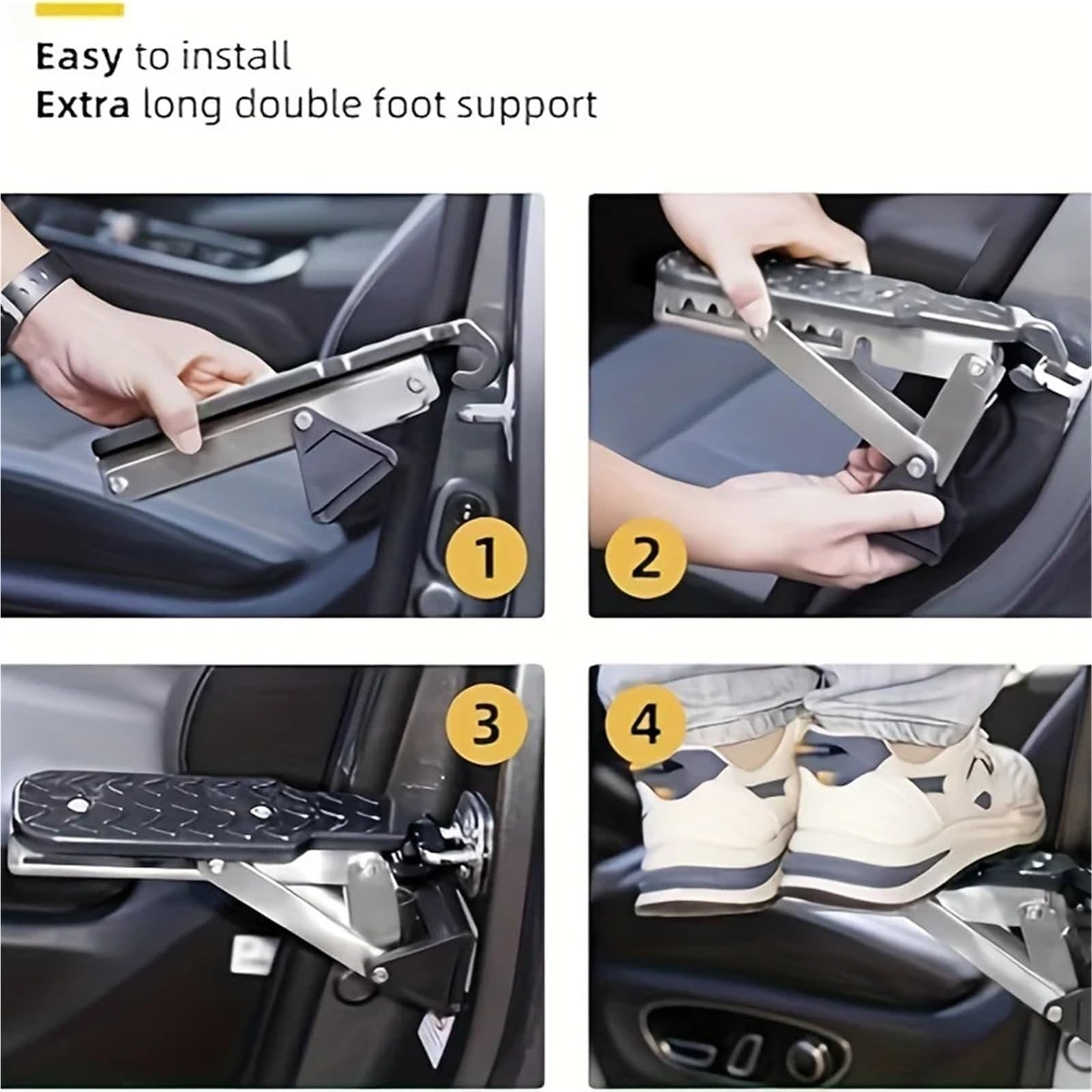 pedał nogi Chromowany aluminiowy stopień podnóżka samochodowego z hakiem, uniwersalny dodatkowy podnóżek samochodowy(RHD Frame cable)