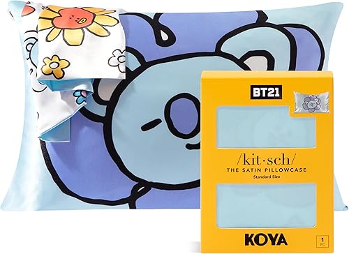 Vista 245 de Kitsch x Elf - Funda de almohada de satén con cremallera de tamaño queen/estándar, para el cabello y la piel, funda más suave que la seda, lavable a