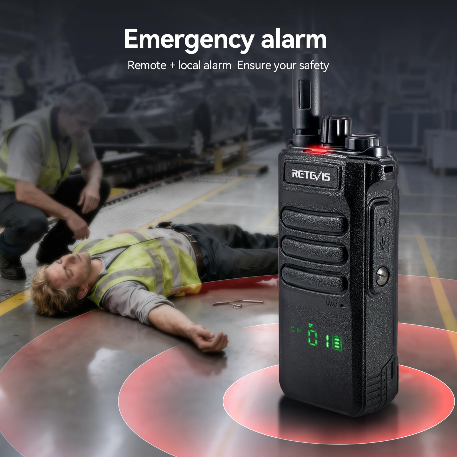 Retevis RT86 Radio Bidirezionale a Lungo Raggio, Walkie-Talkie ad Alte Prestazioni con Microfono Altoparlante, Radio Bidirezionale Portatile da 2600 mAh (Nero, Confezione da 2) (Nascondi schermo)