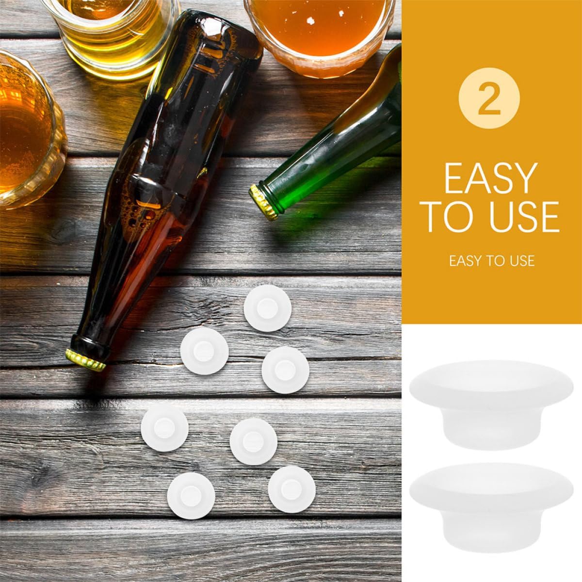 12pcs Silicone Swing Top Bottle Gaskets Beer Bottle Caps Gasket Replacement Set for Home Brewing Fermentation White Partial and Complete Seal Washers