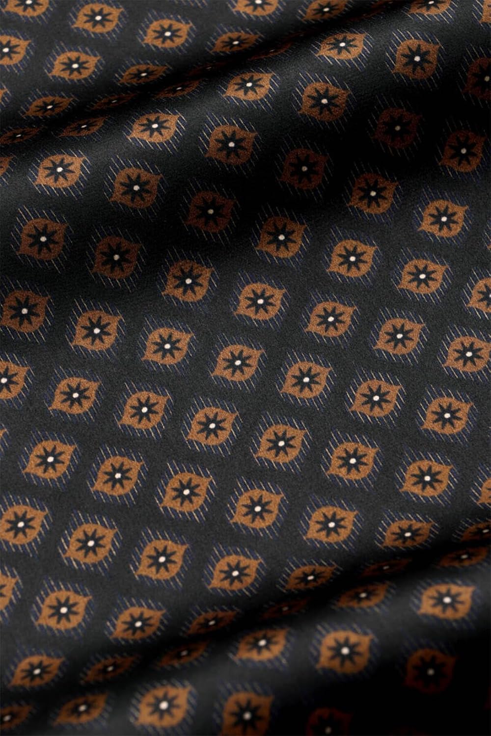 Silk Scarf for Men Brown Patterned Woven Lightweight Soft refined Accessory for Seasons 100% Silk - Brown, Standard