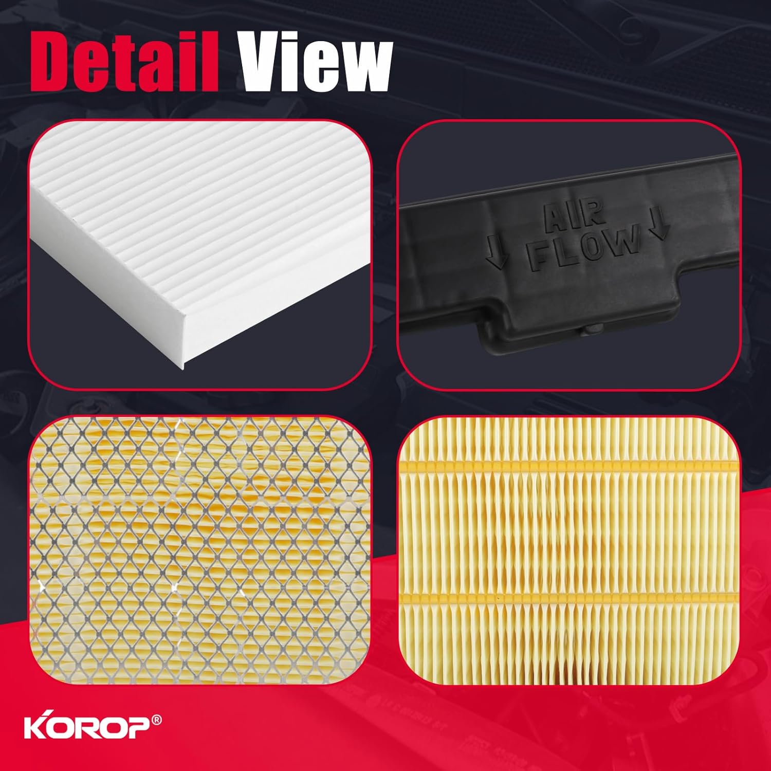 6.7 Cummins Diesel Engine Air Filter and Cabin Air Filter Compatible with 2007-2025 Dodge Ram 2500 3500 4500 5500 or 2019-2025 Ram 6.4L Gasoline Engine Replaces 53034051AB CA10261