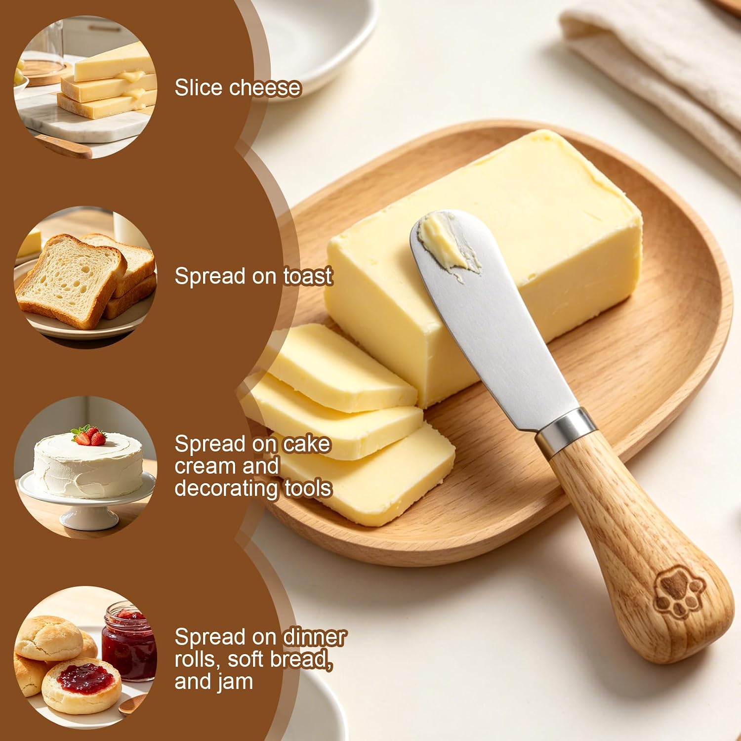 NQEUEPN 4pcs Stainless Steel Butter Knives, Multipurpose Butter Spreaders
