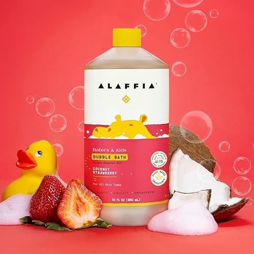 Miniatura 7 de Alaffia Baño de burbujas para bebés y niños, artículos esenciales suaves para bebés para piel delicada, limpieza y calmante burbujas, fórmula a base