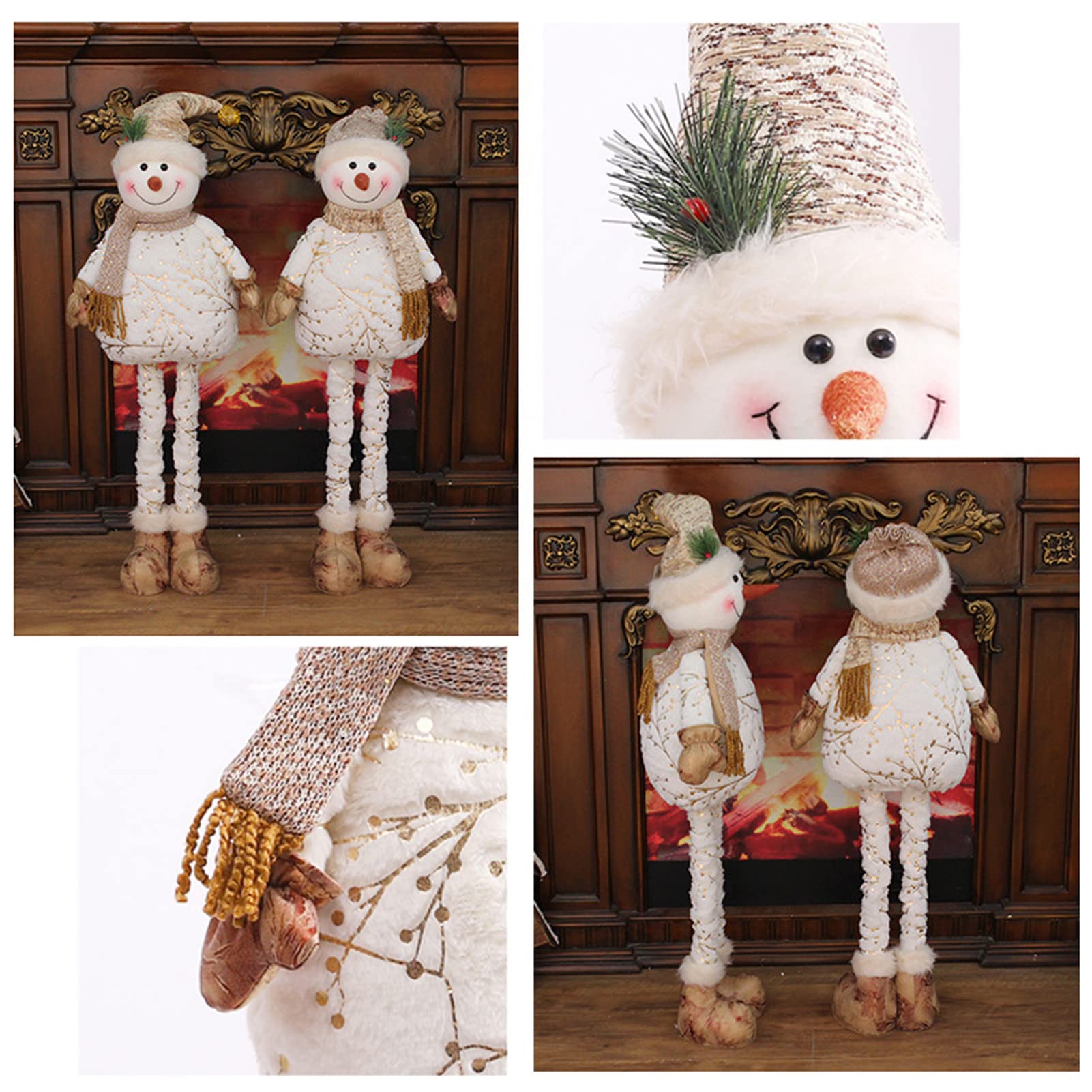 Amazon.co.jp: クリスマス 人形 雪だるま 足長 立ち 75cm ぬいぐるみ