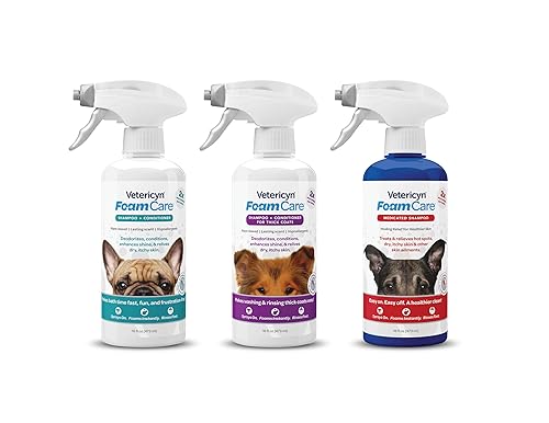 Vista 4 de Champú para mascotas FoamCare para abrigos gruesos de Vetericyn Promueve una piel y un pelaje saludables, hipoalergénico con aloe, limpia, hidrata