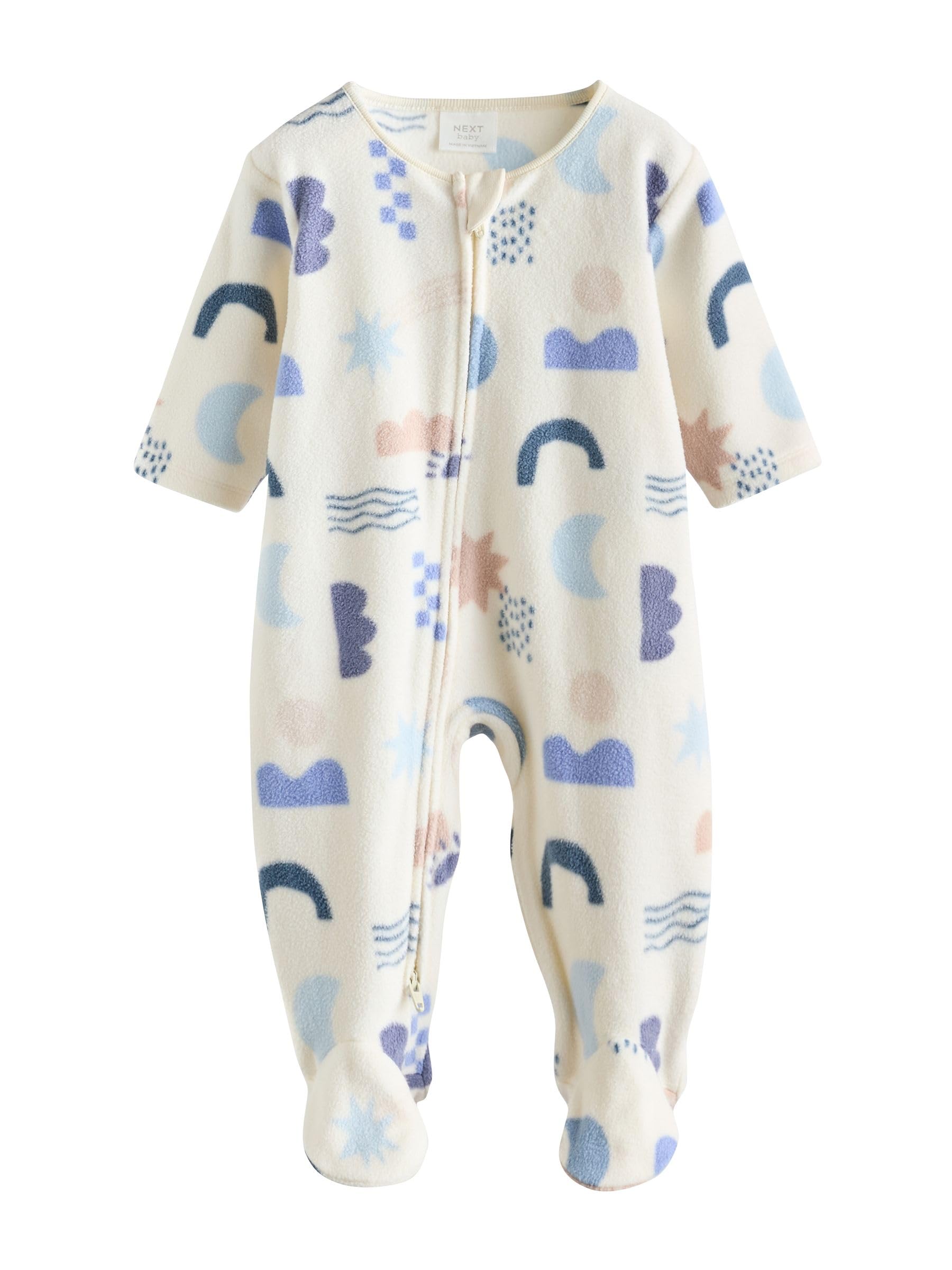 NEXT Baby Jungen Babystrampler Zwei-Wege-Reißverschluss Microfleece 2er-Pack