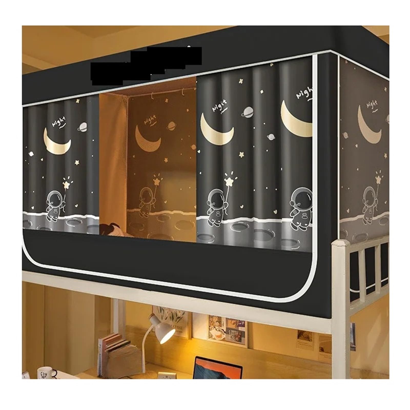 Cortina de cama litera opaca con mosquitera y tienda de campaña