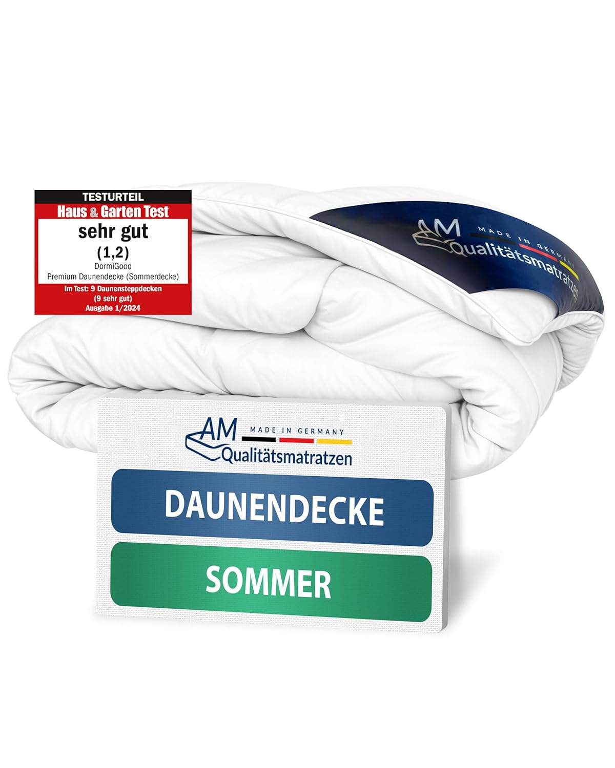 DormiGood – 100% Daunen – Hochwertige Sommerdaunendecke 135×200 – Sommerdecke 135×200 cm – Atmungsaktive Daunendecke für den Sommer – Inlay aus…