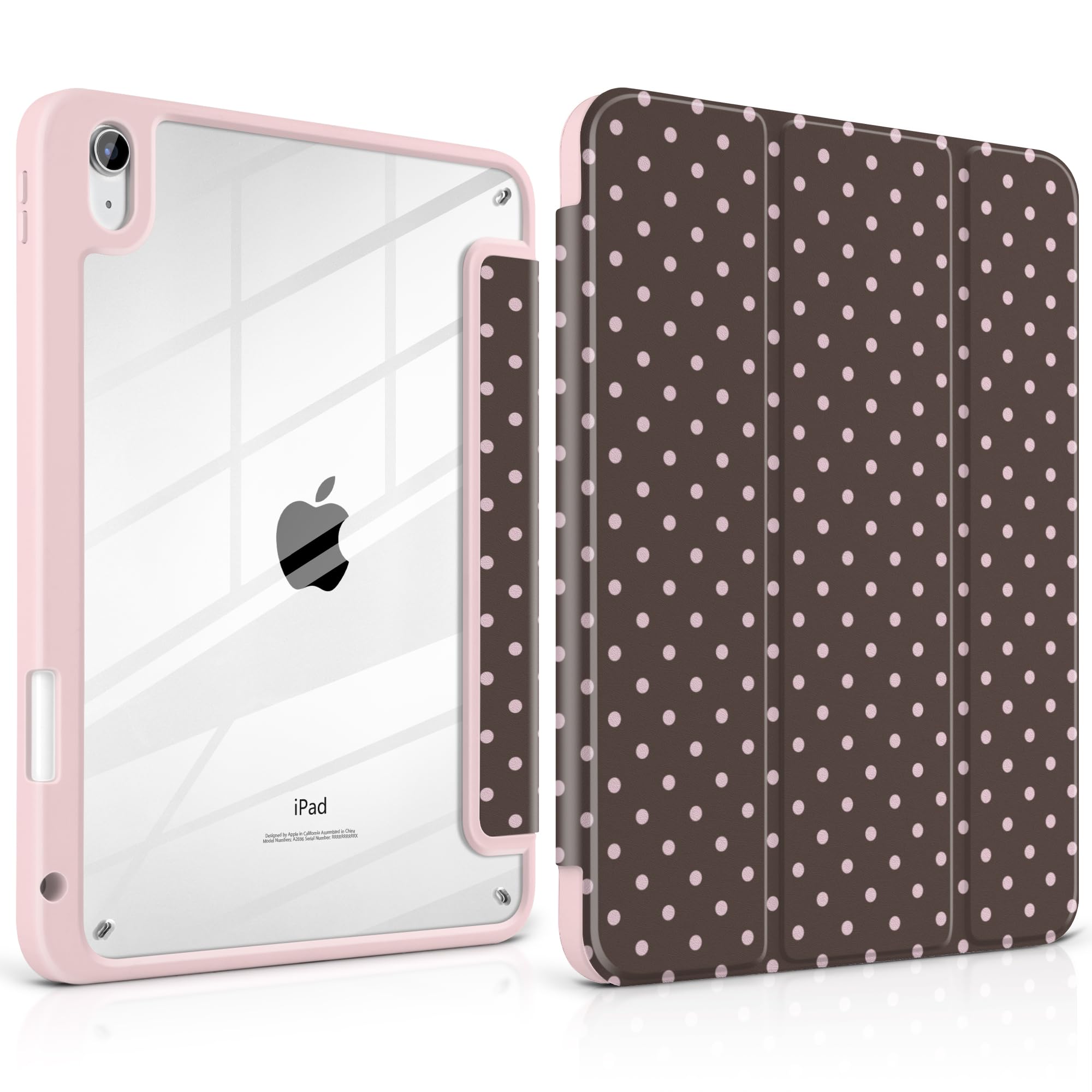for iPad 11th Gen (A16) & 10th Gen Case, Chocolate Polka Dot