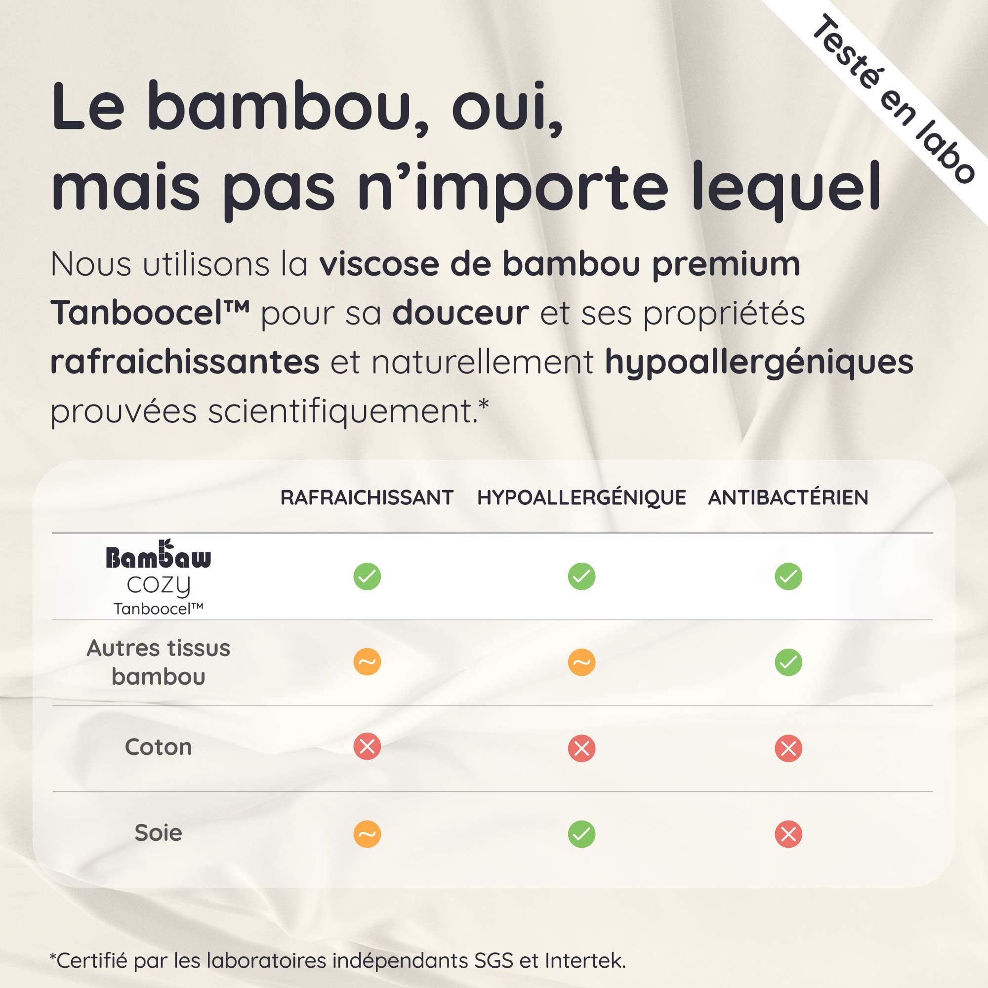 Bambaw Housse Couette Bambou 135x200 cm, Housse de Couette Rafraichissante et Respirante, Linge de Lit en Bambou, Drap Anti Acarien et Hypoallergénique, Drap Fraicheur pour 1 Personne (Gris)