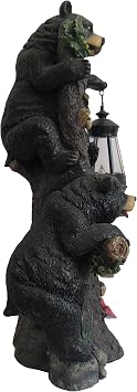 DWK Twin Bears Climbing a Tree Outdoor Home Porch Sign and Solar LED Light Lamp | Front Porch and Yard Decor | Bear Statues Home Decor and Farmhouse Gifts - 18