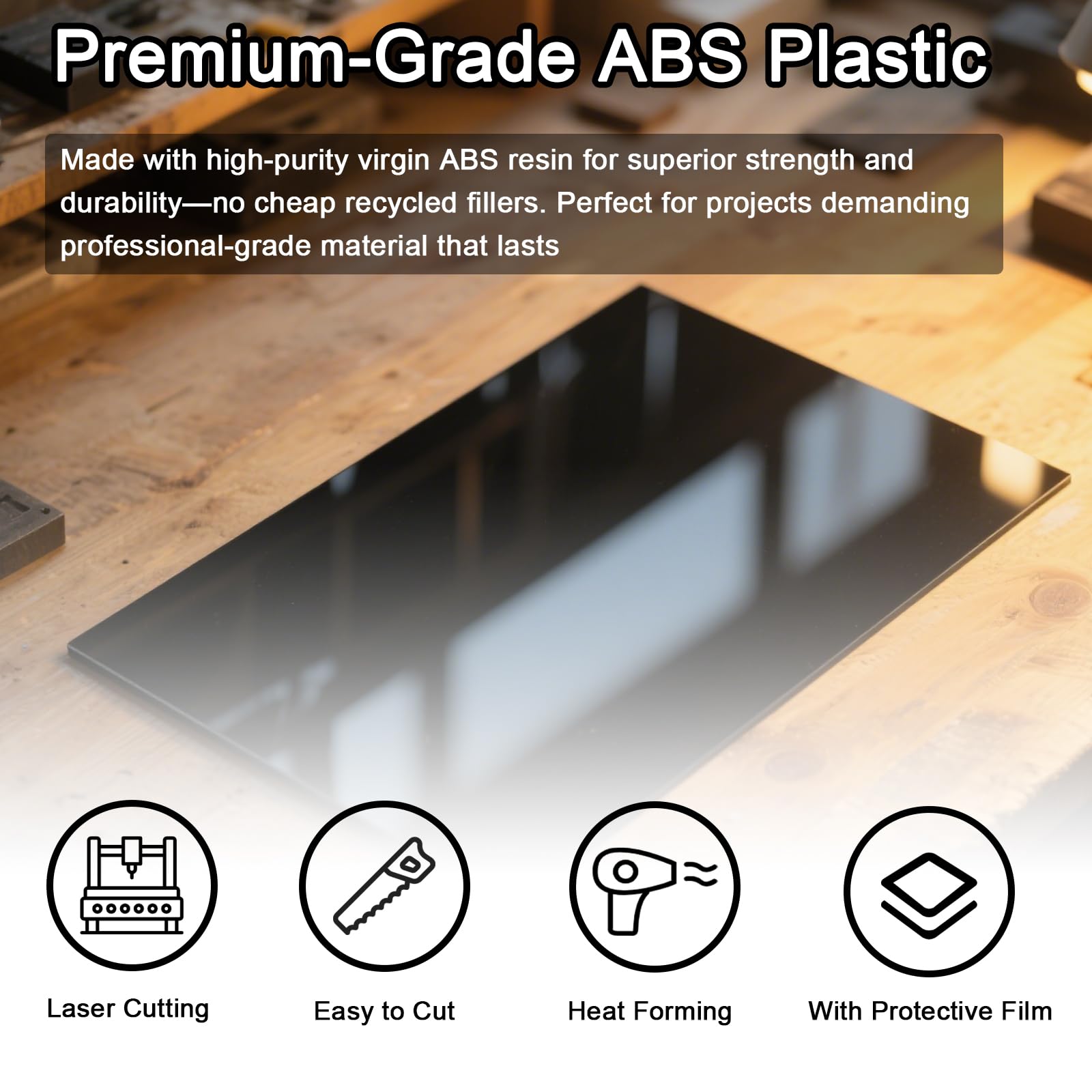 Black ABS Plastic Sheets - 3 Pack 1/8" Rigid Boards -5 Black ABS Plastic Sheets - 3 Pack 1/8" Rigid Boards -5