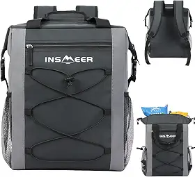INSMEER Mochila Termica, 40 Latas Bolsa Térmica à prova de vazamentos Saco Refrigerador macio isolado para AcampamentoPraia Peito de Gelo para manter o frio quente por horas