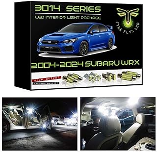Fyre Flys 8 Piece White LED Interior Lights for 2004-2024 Subaru WRX, WRX STI, Impreza Super Bright 6000K 3014 Series SMD Package Kit and Install Tool
