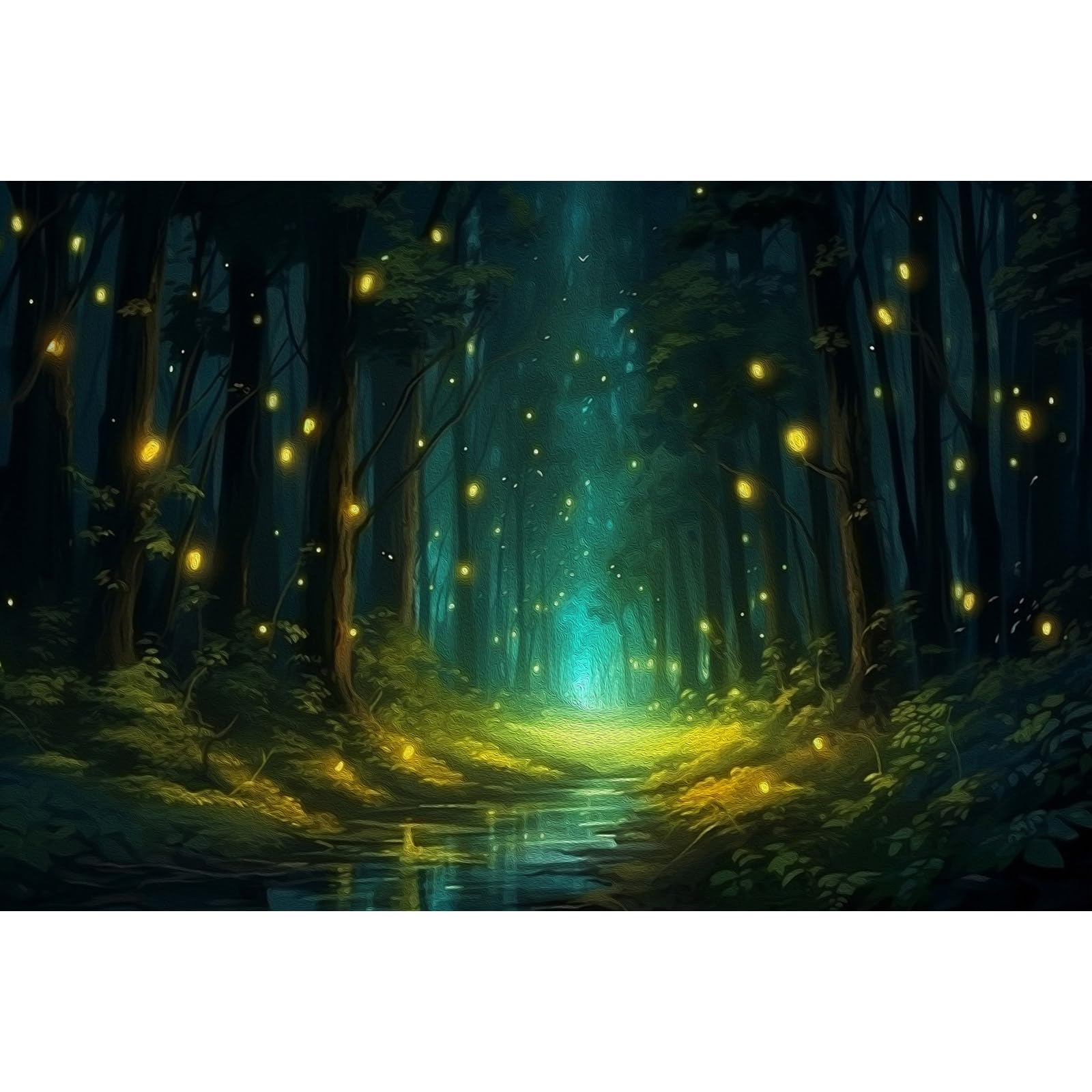 Magical Fantasy Forest Backdrop Jungle Safari Theme Party Photography Background Spring Green Tree Moonlight Backdrop Enchanted Forest Theme Baby Shower Banner Adult Studio Props 7x5ft