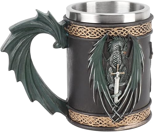 Taza de cerveza vikinga medieval | Taza de café vikingo retro de dragón | Taza de acero inoxidable para jarra | Taza de cerveza de gran capacidad de